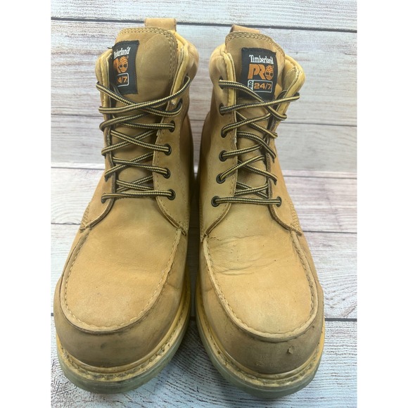 Timberland PRO Wedge 6 Soft Toe Boots Mens Size 12 Wheat Leather Breathable main image 4